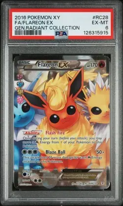 PSA 6 Flareon ex RC28/RC32 XY Generations Radiant Collection Pokemon TCG EX-MT - Image 1