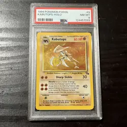 1999 Pokemon Fossil Kabutops Holo #9 PSA 8 NM-MT - Image 1