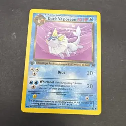 Dark Vaporeon 45/82 1st Edition Team Rocket Pokemon 2000 Vintage - Image 1