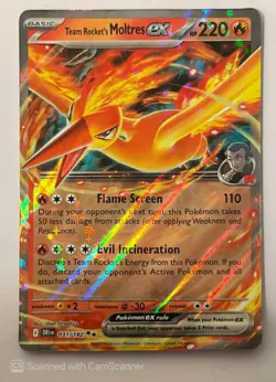 Team Rockets Moltres EX 31/182 Sv10: Destined Rivals Holo Pokemon TCG - Image 1
