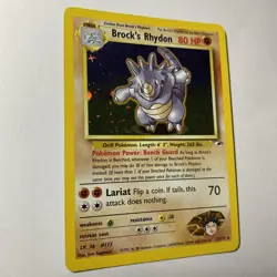 Pokemon TCG Brock’s Rhydon Holo Rare 2/132 - Gym Heroes WOTC 2000 - Swirl LP - Image 3