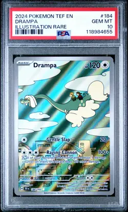 2024 POKEMON TEF EN-TEMPORAL FORCES ILLUSTRATION RARE #184 DRAMPA PSA 10 - Image 1