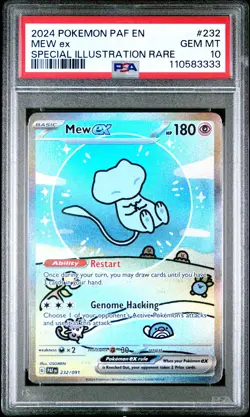2024 POKEMON PAF EN-PALDEAN FATES SPECIAL ILLUSTRATION RARE #232 MEW EX PSA 10 - Image 1