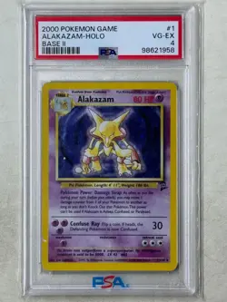 Pokemon TCG - 2000 Base Set 2 - Alakazam Holo - PSA 4 - Image 1