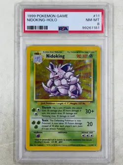 1999 Pokemon TCG Base Set UNLIMITED #11/102 NIDOKING-HOLO PSA 8 - Image 1