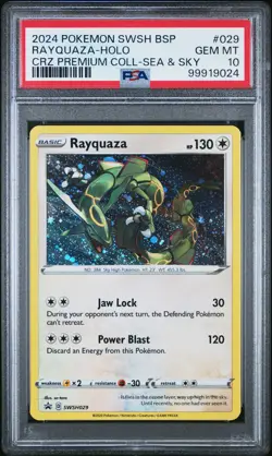 2024 POKEMON SWSH BLACK STAR PROMO #029 RAYQUAZA-HOLO PSA 10 - Image 1