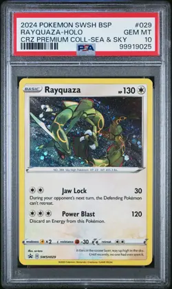 2024 POKEMON SWSH BLACK STAR PROMO #029 RAYQUAZA-HOLO PSA 10 - Image 1