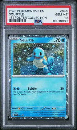 2023 POKEMON SVP EN-SV BLACK STAR PROMO 151 POSTER COLL #048 SQUIRTLE PSA 10 - Image 1