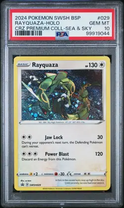 2024 POKEMON SWSH BLACK STAR PROMO #029 RAYQUAZA-HOLO PSA 10 - Image 1