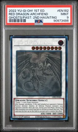PSA 9 Red Dragon Archfiend Ghost Rare 1st GFP2-EN182 Ghost From The Past Yugioh - Image 1