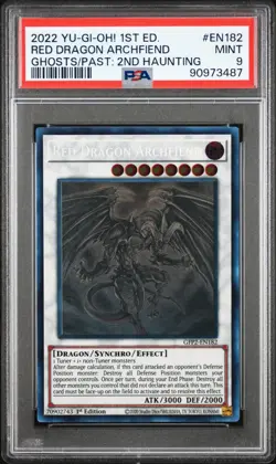 PSA 9 Red Dragon Archfiend Ghost Rare 1st GFP2-EN182 Ghost From The Past Yugioh - Image 3