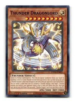 Thunder Dragonlord - ETCO-EN025 - YuGiOh-LP - Image 1