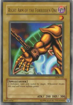 1996 TCG UNLIMITED RIGHT ARM OF THE FORBIDDEN ONE HOLO RARE #LOB-122 - Image 1