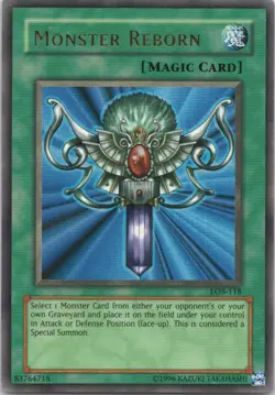1996 TCG UNLIMITED MONSTER REBORN HOLO RARE #LOB-118 - Image 1
