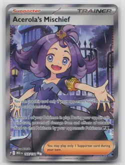 Pokemon Card Acerola's Mischief Ultra Rare ME01: Mega Evolution 165/132 NM - Image 1