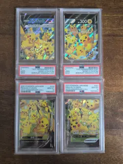 Sequential Pikachu V-Union Card Set 25th Anniversary Japanese Edition PSA 9/10 - Image 1