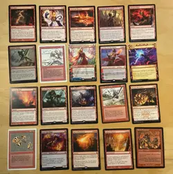 Magic The Gathering Lot Of 20 Red Cards Including Rares and Mythics NM - Image 1