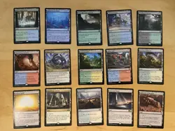 Magic The Gathering Lot Of 15 Rare LAND Cards NM - Image 1