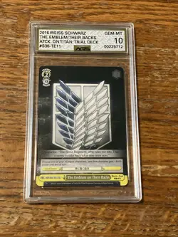 Attack On Titan Weiss Schwarz Card The Emblem On Their Back Graded AGS 10 Gem - Image 1