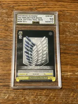 Attack On Titan Weiss Schwarz Card The Emblem On Their Back Graded AGS 10 Gem - Image 2