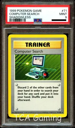 PSA 9 MINT Computer Search 71/102 SHADOWLESS Base Set RARE Pokemon Card - Image 1