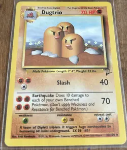Pokemon TCG Dugtrio Base Set 2 Unlimited Rare Card 23/130 LP Near Mint - Image 1