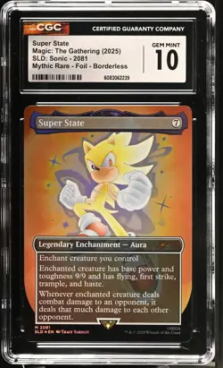 SUPER STATE Secret Lair Foil Mythic Sonic CGC 10 MTG [Nostalgium] - Image 1