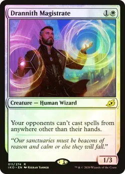 1 x FOIL Drannith Magistrate IKO MTG Ikoria Rare NM 11 Magic: the Gathering - Image 1