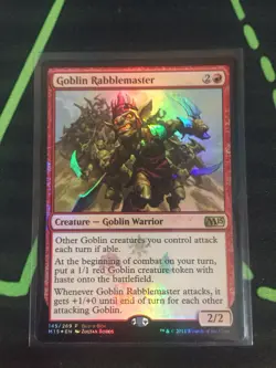 MTG Magic The Gathering Goblin Rabblemaster Foil BaB Promo Red Commander - Image 1