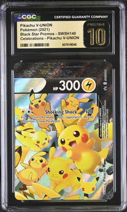 2021 Pokemon Pikachu V-UNION SWSH140 Black Star Promos CGC 10 Pristine - Image 1
