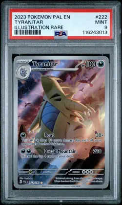 2023 POKEMON PAL EN-PALDEA EVOLVED ILLUSTRATION RARE #222 TYRANITAR PSA 9 - Image 1