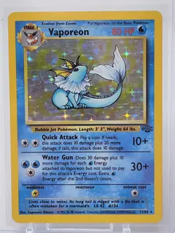 1999 Pokemon Jungle: Holo Rare Vaporeon - 12/64 - LP Lightly Played Vintage WOTC - Image 1