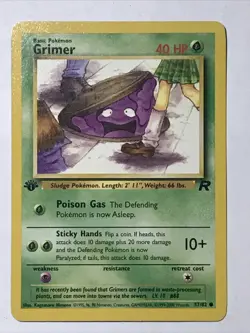 Pokemon TCG Grimer Team Rocket 57 Regular 1st Edition Common - Image 1