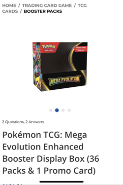 *Pre Sale* Pokemon Mega Evolutions Booster Box, 36 Packs, Bulbasaur Promo - Image 1