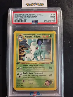 First Edition 2000 Pokemon Gym Challenge 44/132 Giovanni's Nidorina PSA Mint 9 - Image 1
