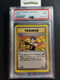 First Edition 2000 Pokemon Gym Challenge 106/132 Koga PSA Mint 9 - Image 1
