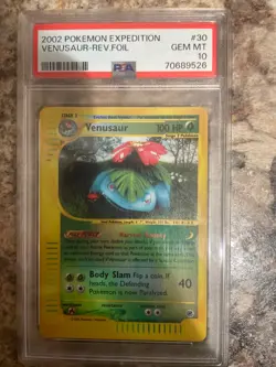Pokemon PSA 10 Venusaur Expedition 2002 Reverse Holofoil 30/165 - Image 1