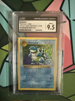Blastroise Pokemon Disco Holo Test Print - 2/102 Shadowless Base set CGC 9.5 - Image 1