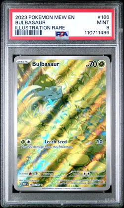2023 POKEMON MEW EN-151 ILLUSTRATION RARE #166 BULBASAUR PSA 9 - Image 1