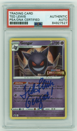 PSA Signed Ted Lewis Gengar SWSH241 Holographic Stamped Black Star Promo Pokemon - Image 1