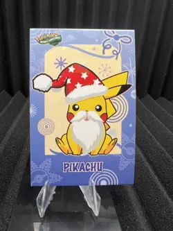 Pikachu - Cracked Ice Holo - Christmas Card Database - Pokemon NM - Image 1