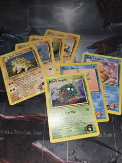 Gym Heroes 7 Card Lot Brock's Sandslash, Misty's Horsea, Erika's Tangela HP/DAM - Image 1
