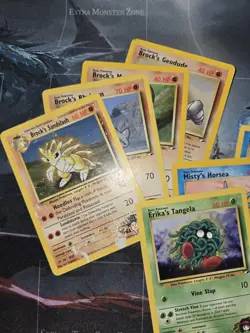 Gym Heroes 7 Card Lot Brock's Sandslash, Misty's Horsea, Erika's Tangela HP/DAM - Image 3