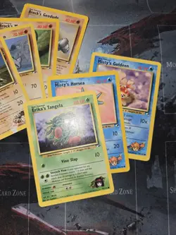 Gym Heroes 7 Card Lot Brock's Sandslash, Misty's Horsea, Erika's Tangela HP/DAM - Image 4