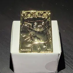 23K Gold Plated Pikachu Trading Card 1999 Burger King Pokeball - Image 2