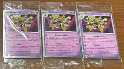 Pokemon Alakazam Twilight Masquerade Cosmos Holo Card 082/167 Sealed Lot Of 3 - Image 1