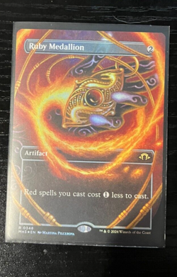 Ruby Medallion - BORDERLESS FOIL 0348 - Modern Horizons 3 MTG NM Unplayed - Image 1