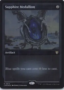 Sapphire Medallion (Foil Etched) Commander Masters Rare #614 NM MTG - Image 1