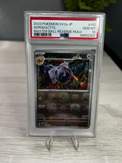 2023 Pokemon 151 Aerodactyl Master Ball Reverse Holo JP #142 Shinji Kanda PSA 10 - Image 1