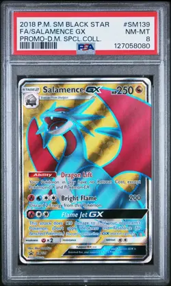 Salamence GX 2018 Pokemon Black Star Promo Full Art Dragon Majesty #SM139 PSA 8 - Image 1
